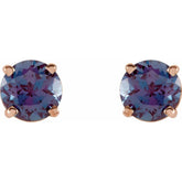 14K Rose Gold Lab-Grown Alexandrite Earring