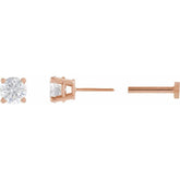 14K Rose Gold 1/4 CT Lab-Grown Diamond Earring