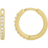 Sterling Silver 1/3 CTW Natural Diamond Hinged 15 mm Hoop Earrings