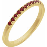 10K Yellow Gold Natural Mozambique Garnet Stackable Ring