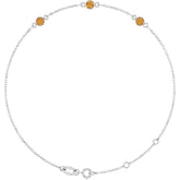 Sterling Silver Natural Citrine Bezel-Set 3-Stone 6 1/2-7 1/2" Bracelet