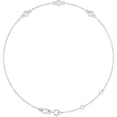 Sterling Silver Natural White Sapphire Bezel-Set 3-Stone 6 1/2-7 1/2" Bracelet