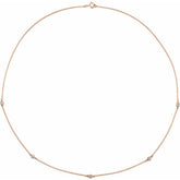 14K Rose Gold 1/4 CTW Natural Diamond 5-Station 18" Necklace
