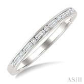 1/5 Ctw Baguette and Round Cut Diamond Stackable Fashion Band in 10K White Gold