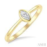 1/5 Ctw Bezel Set Marquise Cut Diamond Fashion Ring in 14K Yellow Gold