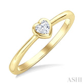 1/5 Ctw Bezel Set Heart Cut Diamond Fashion Ring in 14K Yellow Gold
