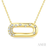1/5 Ctw Round Cut Diamond Paperclip Aeris Gold Mosaic Pendant With Chain in 10K Yellow Gold