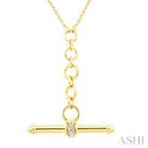 1/10 Ctw Round Cut Diamond T-Bar Fashion Necklace in 10K Yellow Gold
