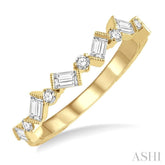 1/2 Ctw Zigzag Baguette and Round Cut Diamond Fashion Band in 14K Yellow Gold