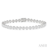 3 Ctw Lovebright Round Cut Diamond Bracelet in 14K White Gold