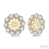1 1/2 Ctw Round Cut Diamond Earrings Jacket in 14K Yellow Gold