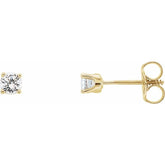 14K Yellow Gold Imitation Diamond Youth Earrings