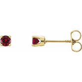 14K Yellow Gold Natural Ruby Youth Earrings
