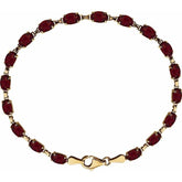 14K Yellow Gold Natural Mozambique Garnet 7 1/4" Bracelet