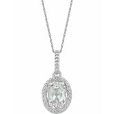 Sterling Silver Lab-Grown White Sapphire & .01 CTW Natural Diamond 18" Necklace