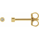14K Yellow Gold .02 CTW Natural Diamond Micro Bezel-Set Earrings