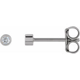 14K White Gold .04 CTW Natural Diamond Micro Bezel-Set Earrings