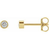 14K Yellow Gold 1/8 CTW Natural Diamond Micro Bezel-Set Earrings
