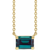 14K Yellow Gold Lab-Grown Alexandrite 18" Necklace