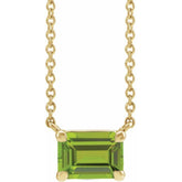 14K Yellow Gold Natural Peridot 18" Necklace