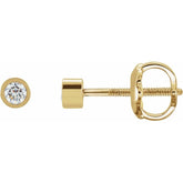 14K Yellow Gold 1/10 CTW Natural Diamond Micro Bezel-Set Earrings