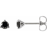 14K White Gold 1/8 CTW Natural Black Diamond Earrings