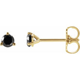 14K Yellow Gold 3/4 CTW Natural Black Diamond Earrings