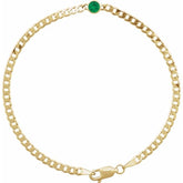 14K Yellow Gold Lab-Grown Emerald Link 7" Bracelet