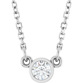14K White Gold 1/10 CT Lab-Grown Diamond Solitaire 18" Necklace