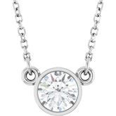 14K White Gold 1/2 CT Lab-Grown Diamond Solitaire 18" Necklace