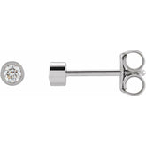 14K White Gold 1/10 CTW Lab-Grown Diamond Micro Bezel-Set Earrings