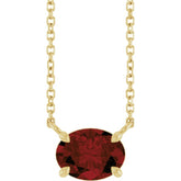14K Yellow Gold Natural Mozambique Garnet 18" Necklace