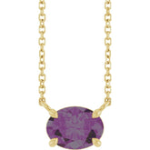 14K Yellow Gold Lab-Grown Alexandrite 18" Necklace