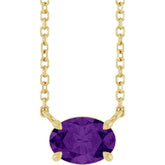 14K Yellow Gold Natural Amethyst 18" Necklace
