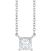 14K White Gold 3/8 CT Lab-Grown Diamond Solitaire 18 " Necklace