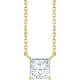 14K Yellow Gold 3/4 CT Lab-Grown Diamond Solitaire 18 " Necklace