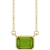14K Yellow Gold Natural Peridot 18" Necklace
