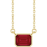 14K Yellow Gold Lab-Grown Ruby 18" Necklace