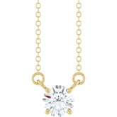 14K Yellow Gold 1/2 CT Lab-Grown Diamond Solitaire 18" Necklace