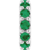 14K White Gold Natural Emerald Spacer Charm/Pendant