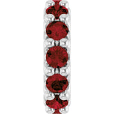 Sterling Silver Natural Mozambique Garnet Spacer Charm/Pendant