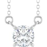 14K White Gold 3/4 CT Lab-Grown Diamond 18" Necklace