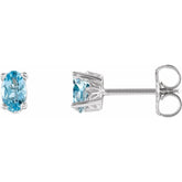14K White Gold Natural Aquamarine Earrings