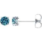 14K White Gold Natural Swiss Blue Topaz Scroll SettingĀ® Stud Earrings