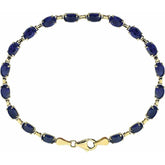 14K Yellow Gold Lab-Grown Blue Sapphire 7 1/4" Bracelet