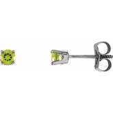 14K White Gold Natural Peridot Youth Earrings