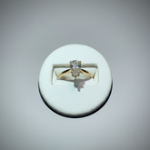 Ladies pear shaped natural 1.01ct diamond solitaire ring