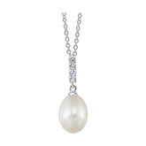 Silver White & Pearl 1 1/5Ctw Pendant