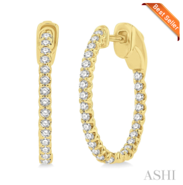 Ashi .50ctw Inside-Out Diamond Hoop Earrings