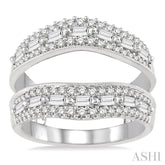 1 1/10 Ctw Diamond Insert Ring in 14K White Gold